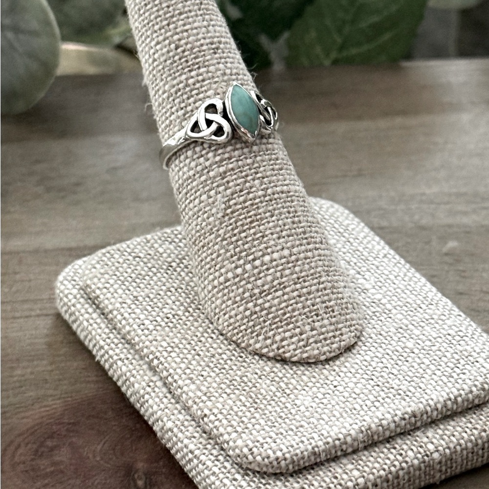 NWT Artisan 925 Sterling Silver and Turquoise Celtic Ring! Sizes 6-10! - Picture 2 of 5